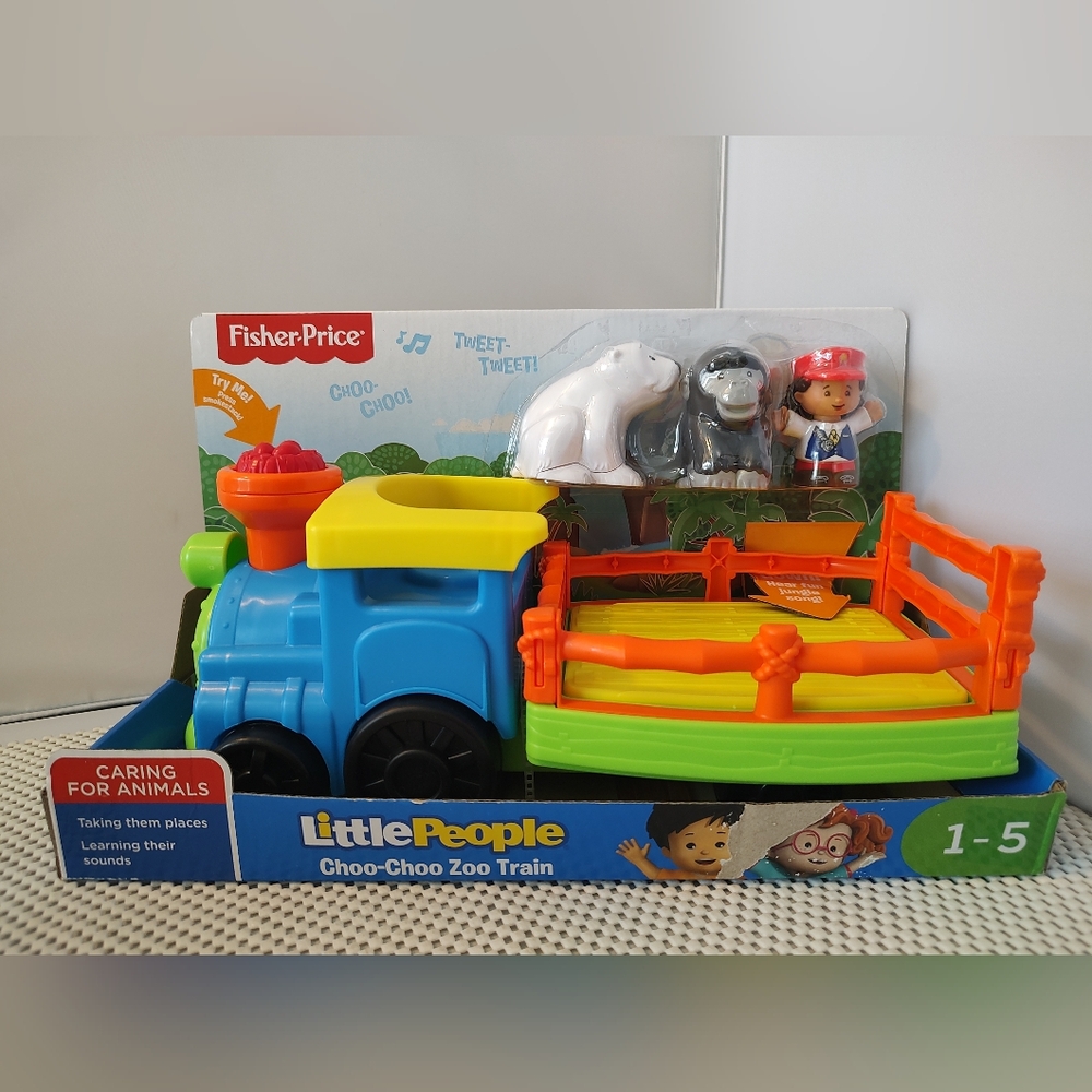 Fisher Price Little People Choo-Choo Zoo Train NWT Bear & Gorilla